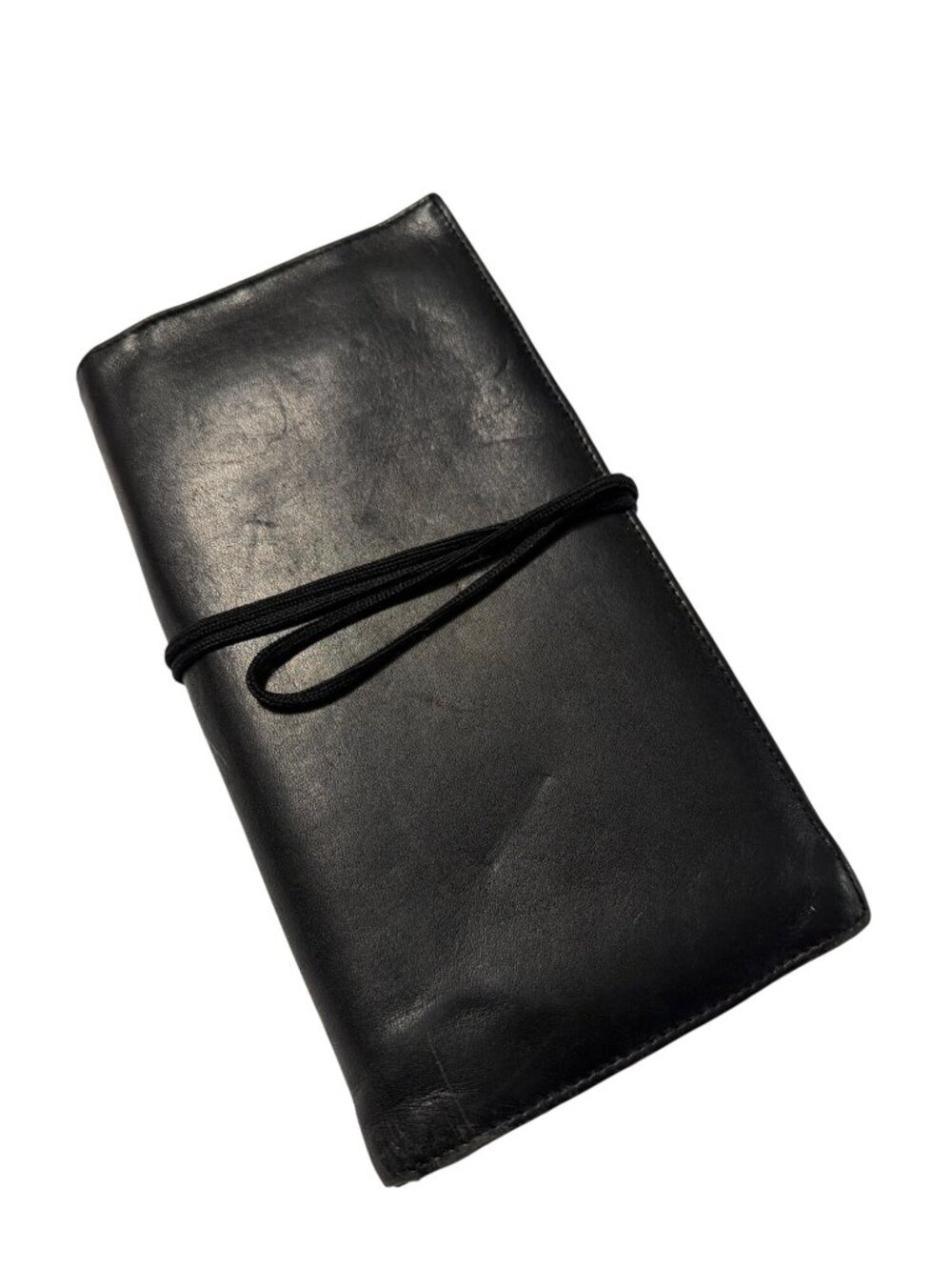 Vintage Hobo International Black Leather Trifold Travel Wallet